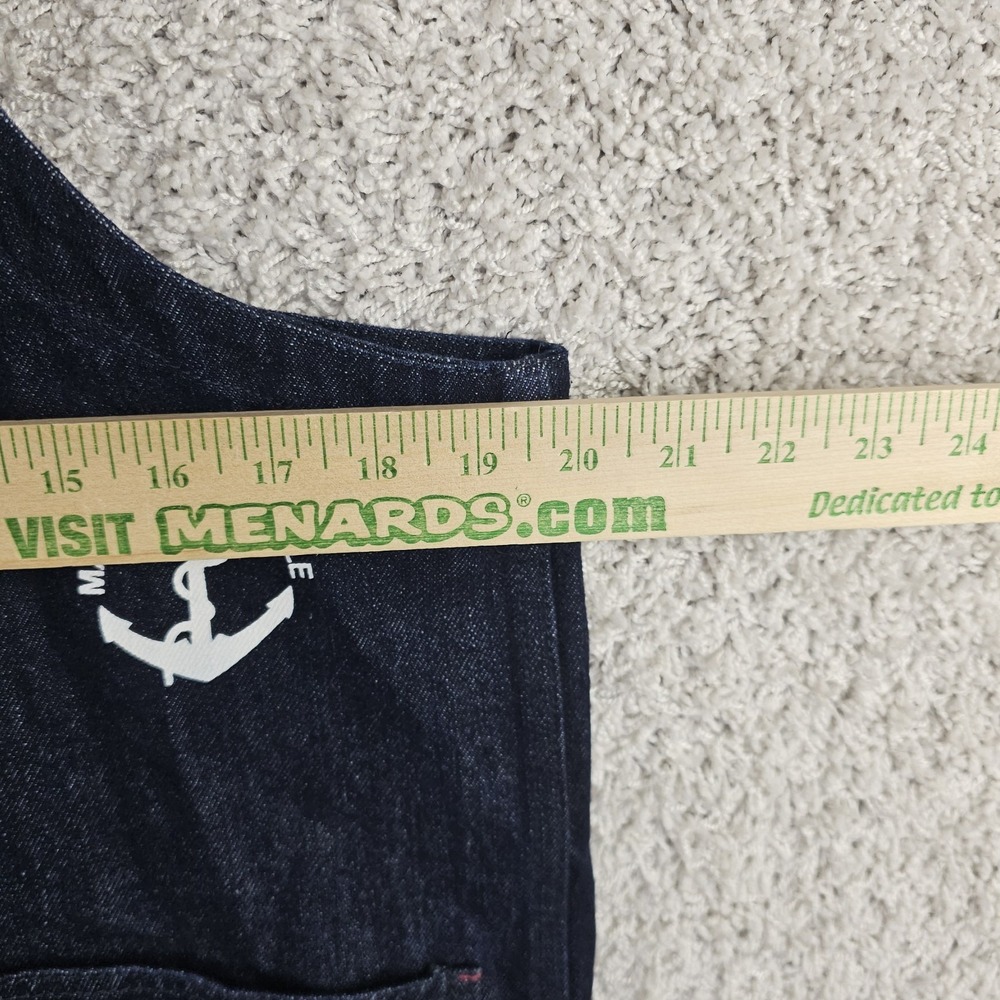 Marine Nationale Denim Overalls Cargo Bibs Jumpsuit Size Small Navy Reverse - Picture 5 of 13